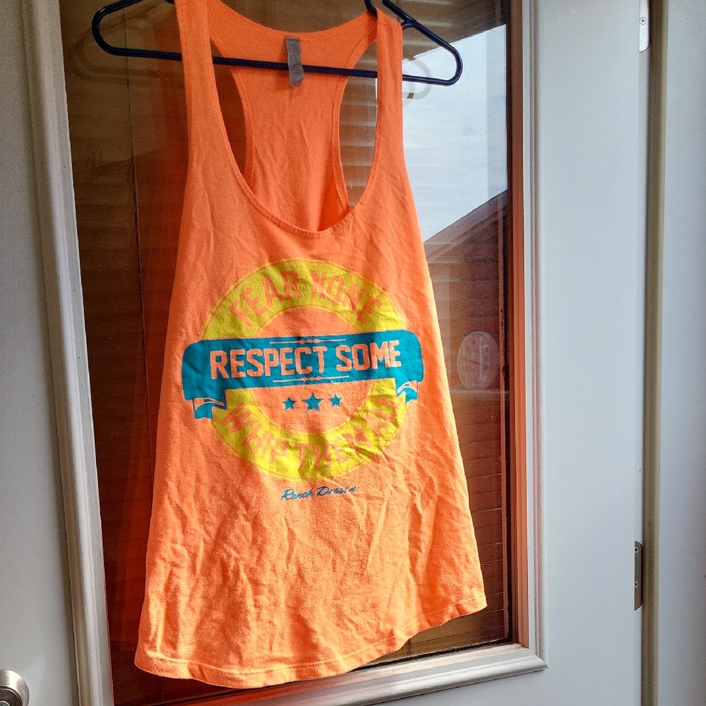 Orange Graphic Tank Top